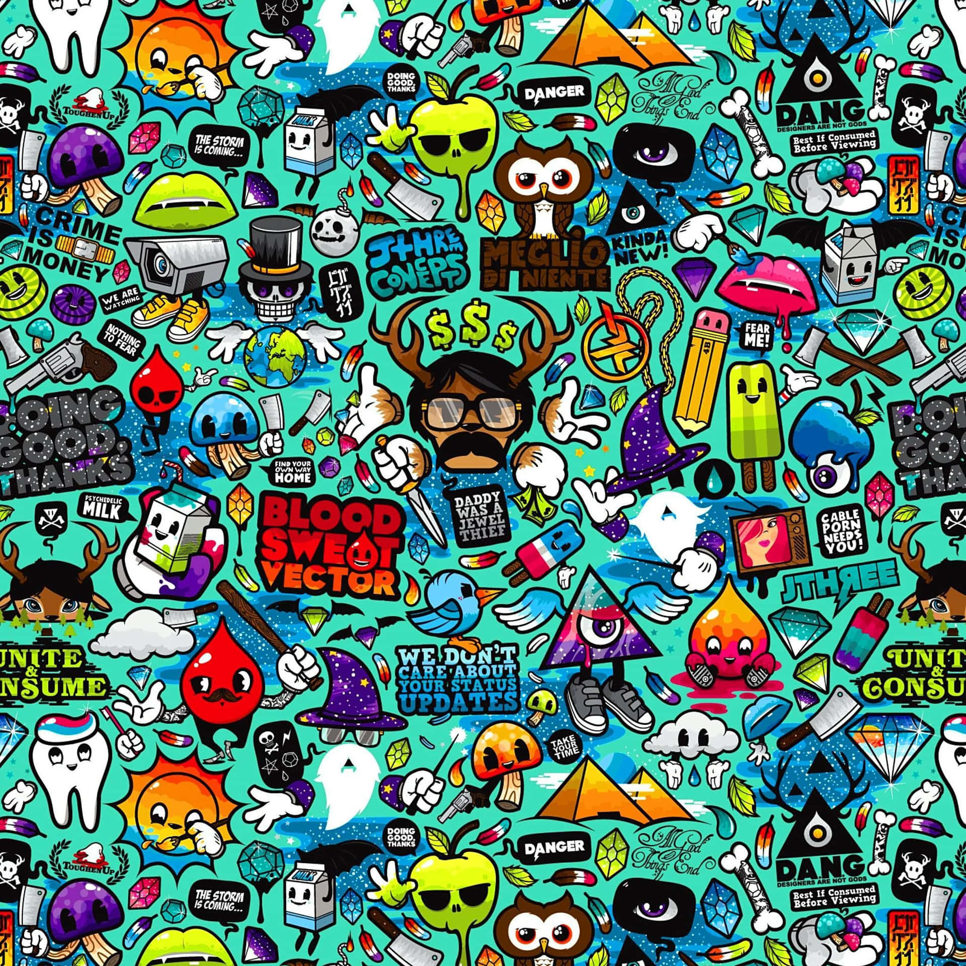 Colorful Collage Of Different Things Background