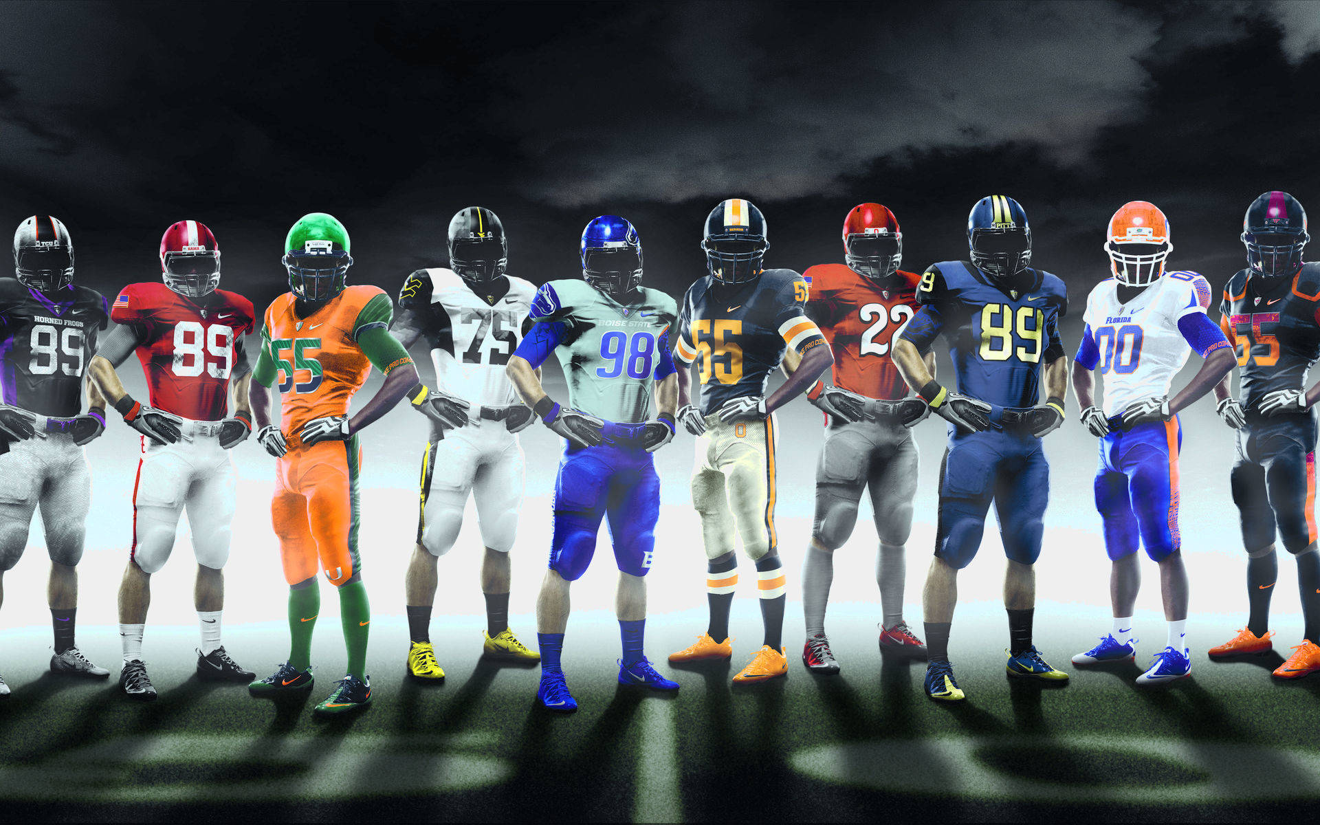 Colorful College Football Uniforms