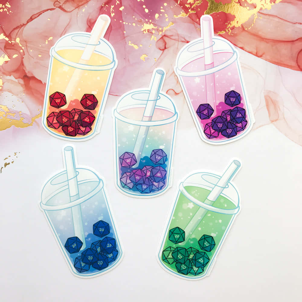 Colorful Cute Boba Tea Dice