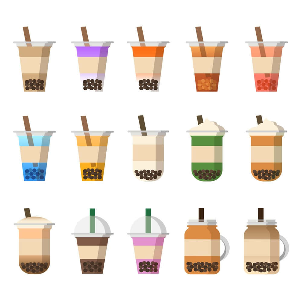 Colorful Cute Boba Vector Art