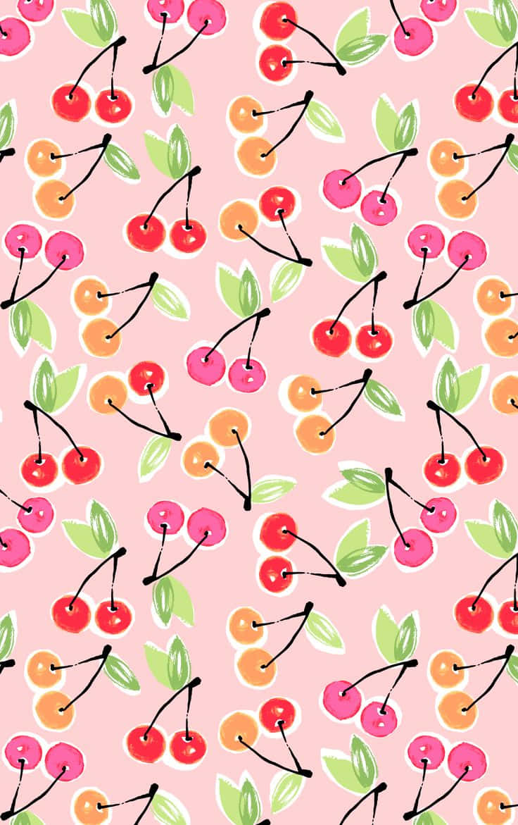 Colorful Cute Cherry Pattern Art
