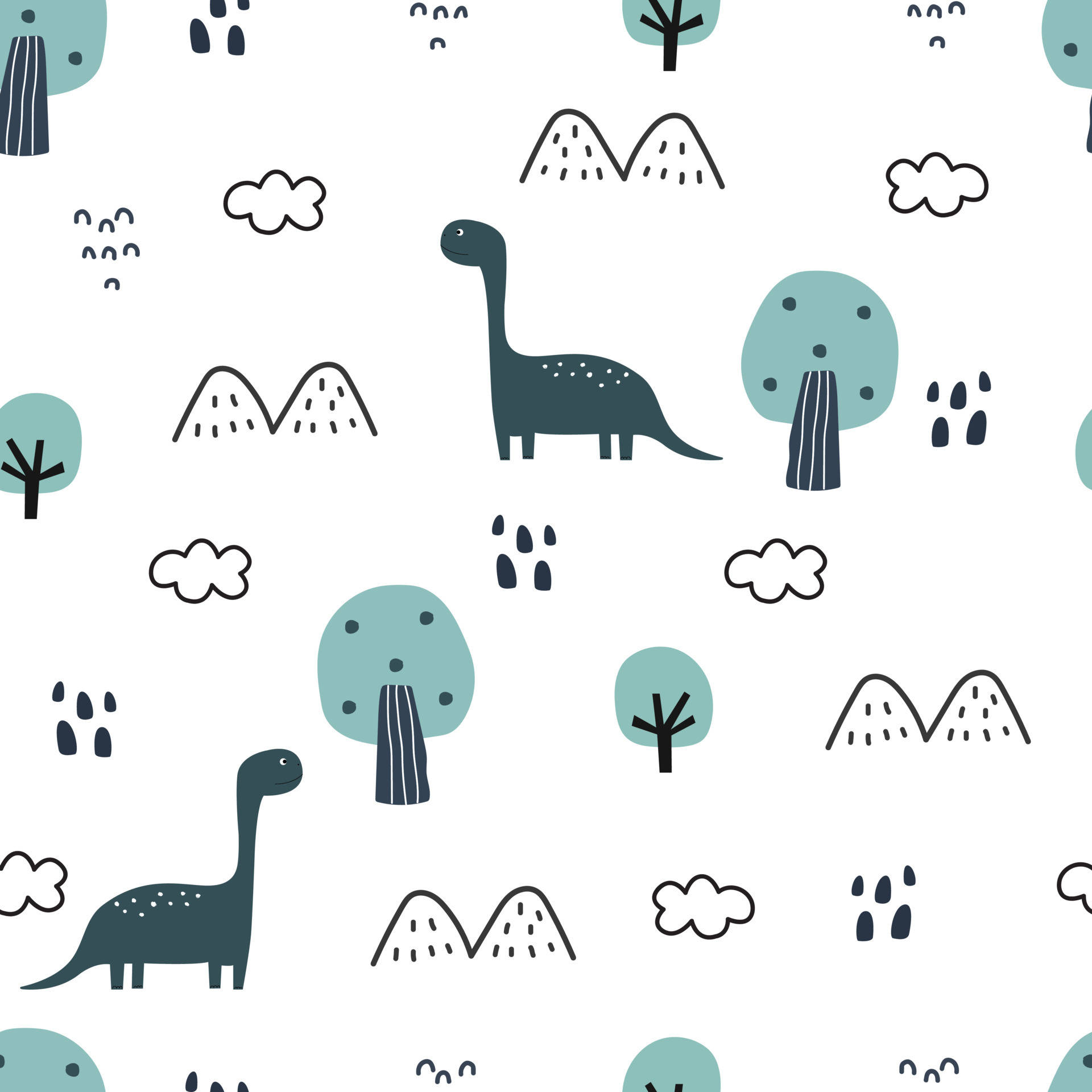 Colorful Cute Dinosaur Pattern Background