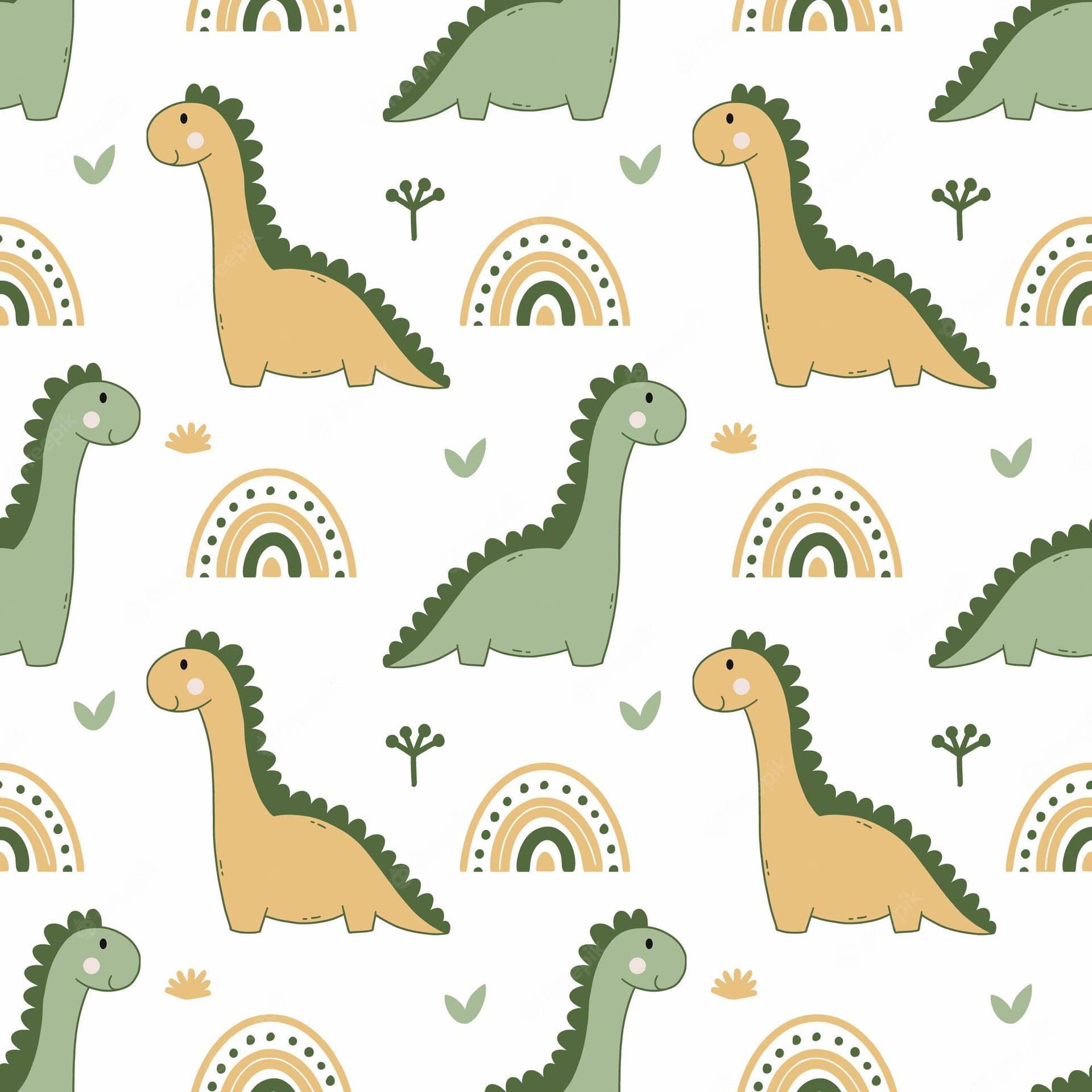 Colorful Cute Dinosaur Pattern Background