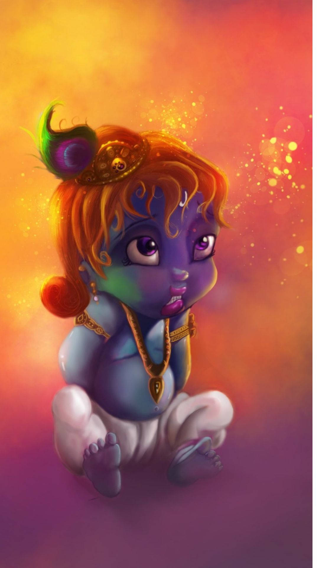 Colorful Cute Krishna Background
