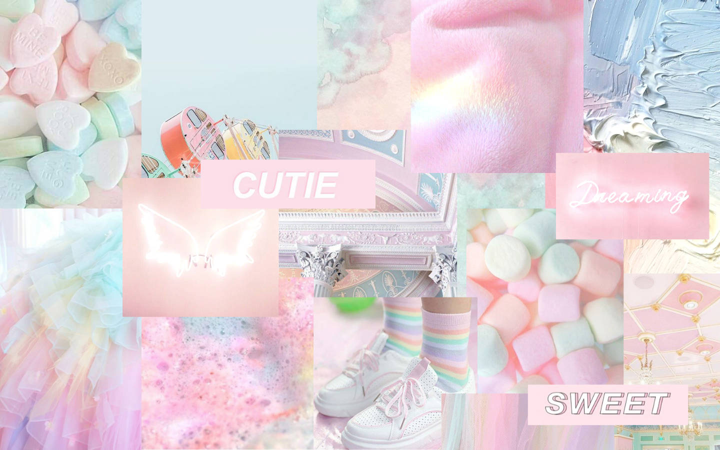 Colorful Cute Pastel Mood Board Background