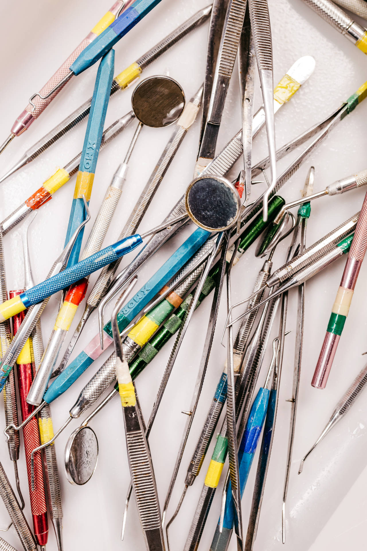 Colorful Dentistry Tools Background