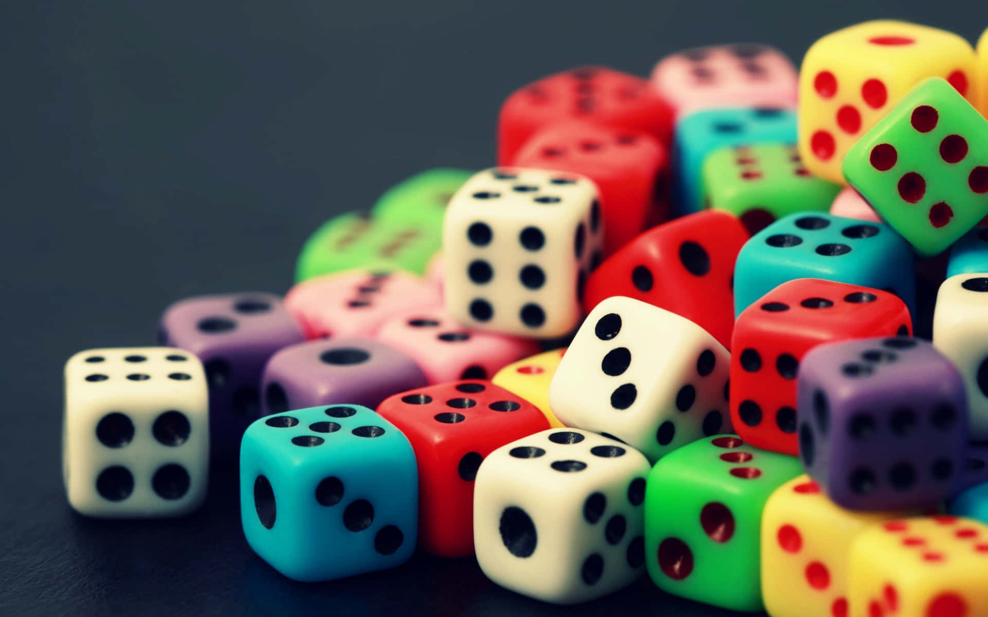 Colorful Dice Collection Background