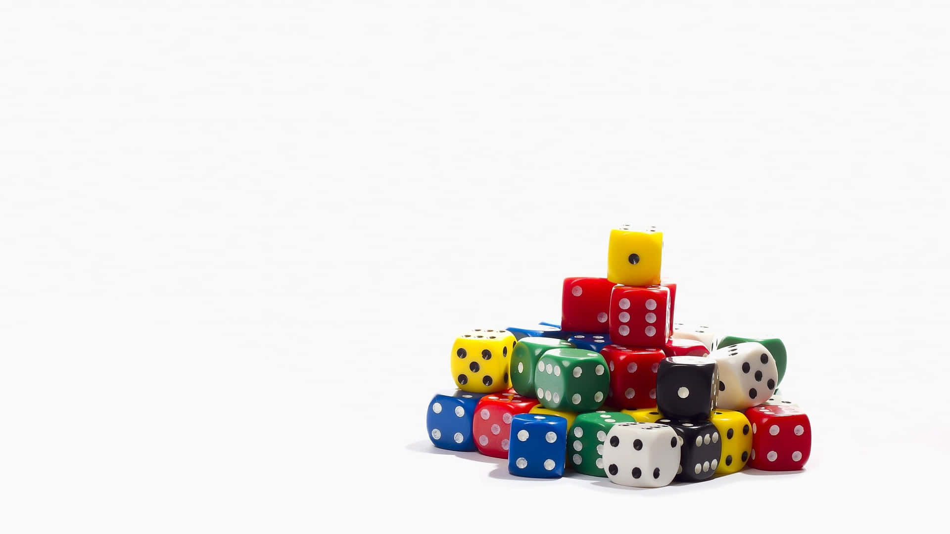 Colorful Dice Collection White Background