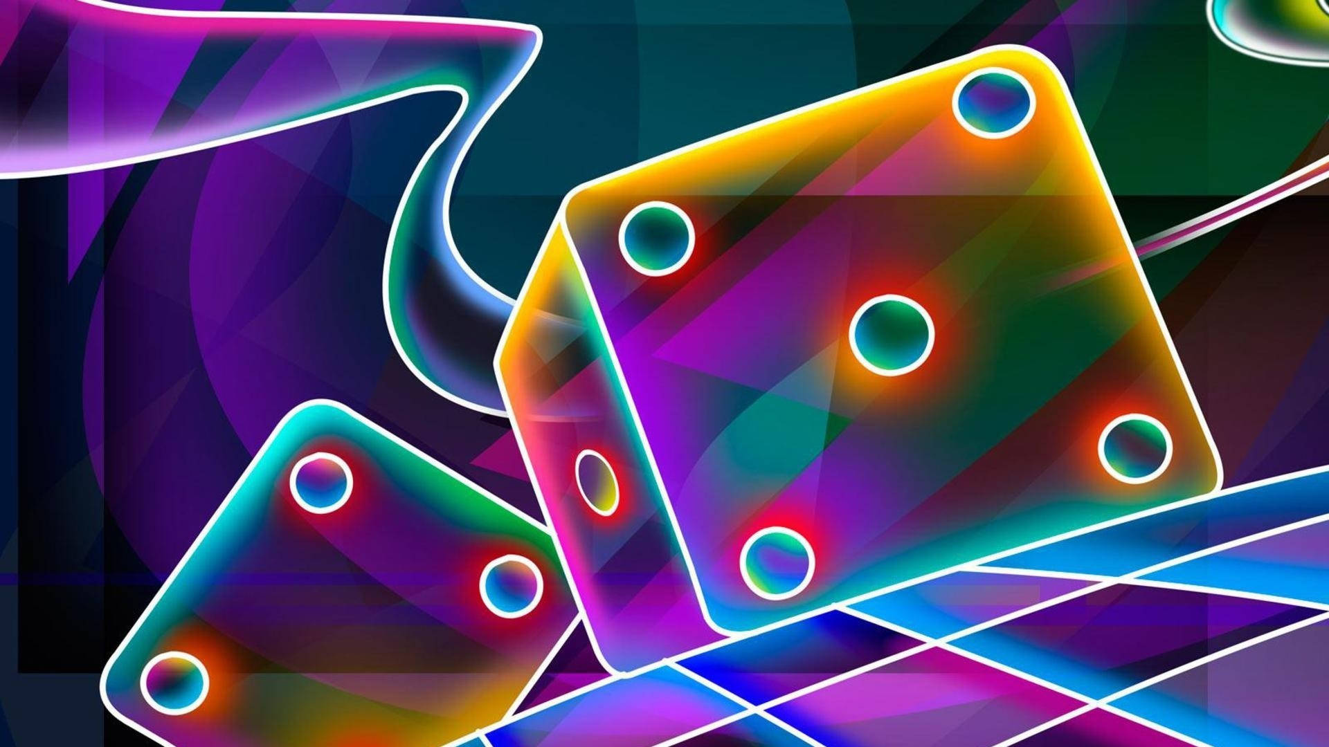 Colorful Dice Cubes 3d Full Background