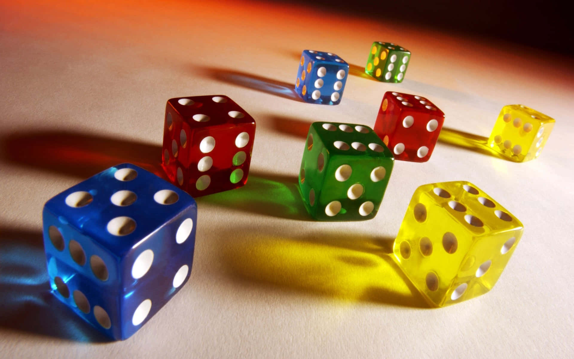 Colorful Dice Shadows Background