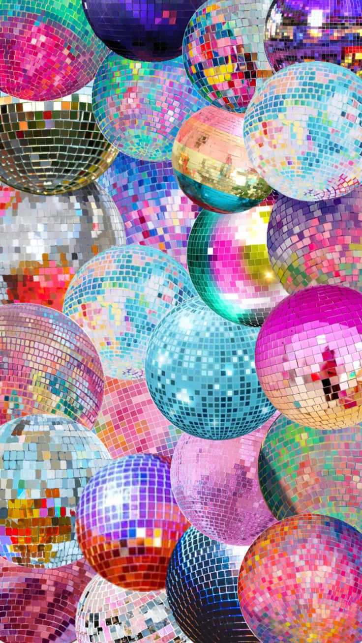 Colorful Disco Balls Celebration Background