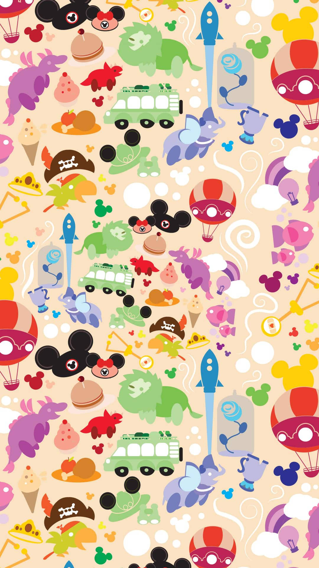 Colorful Disney Pattern Background