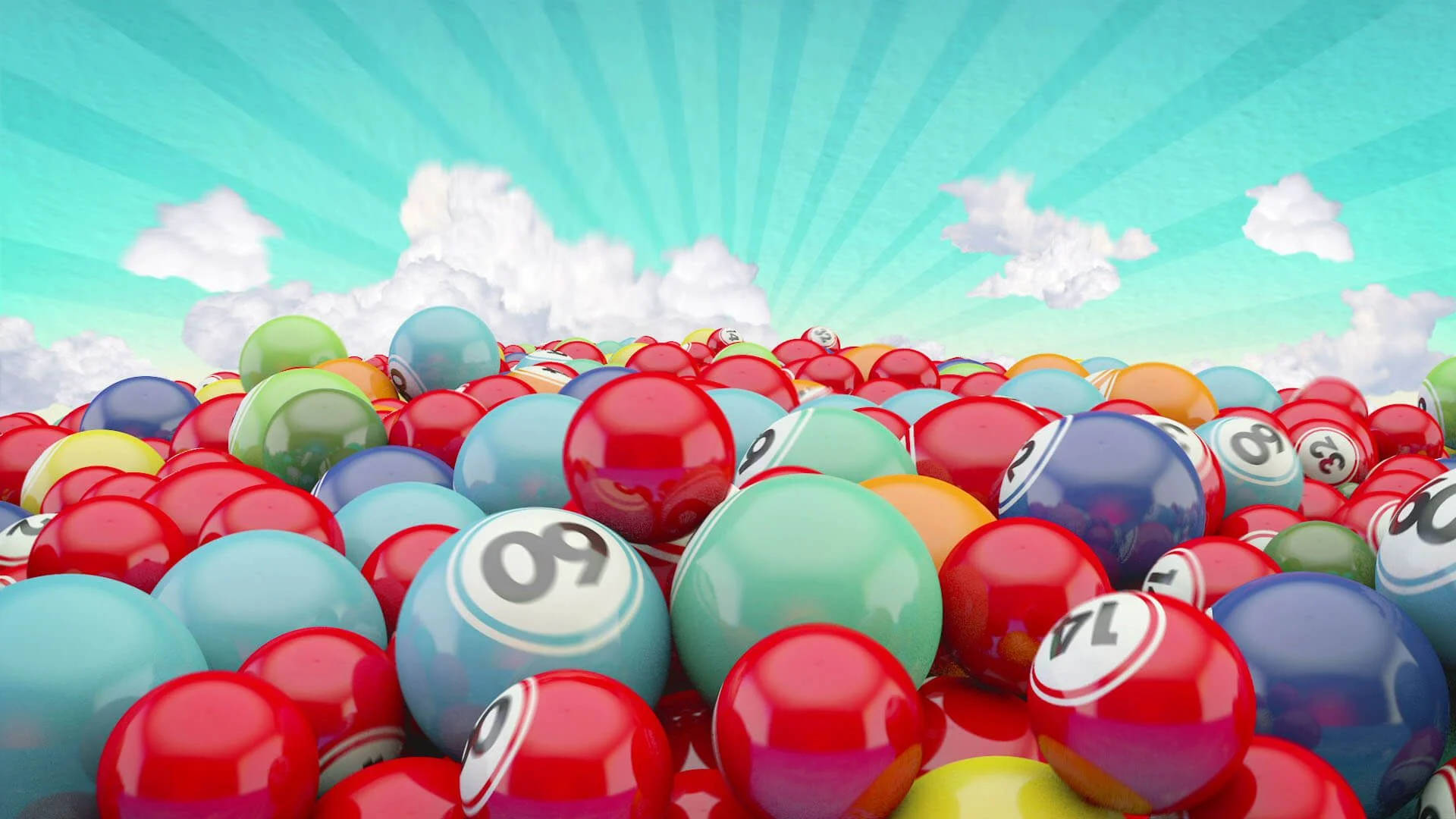 Colorful Display Of Bingo Balls Background