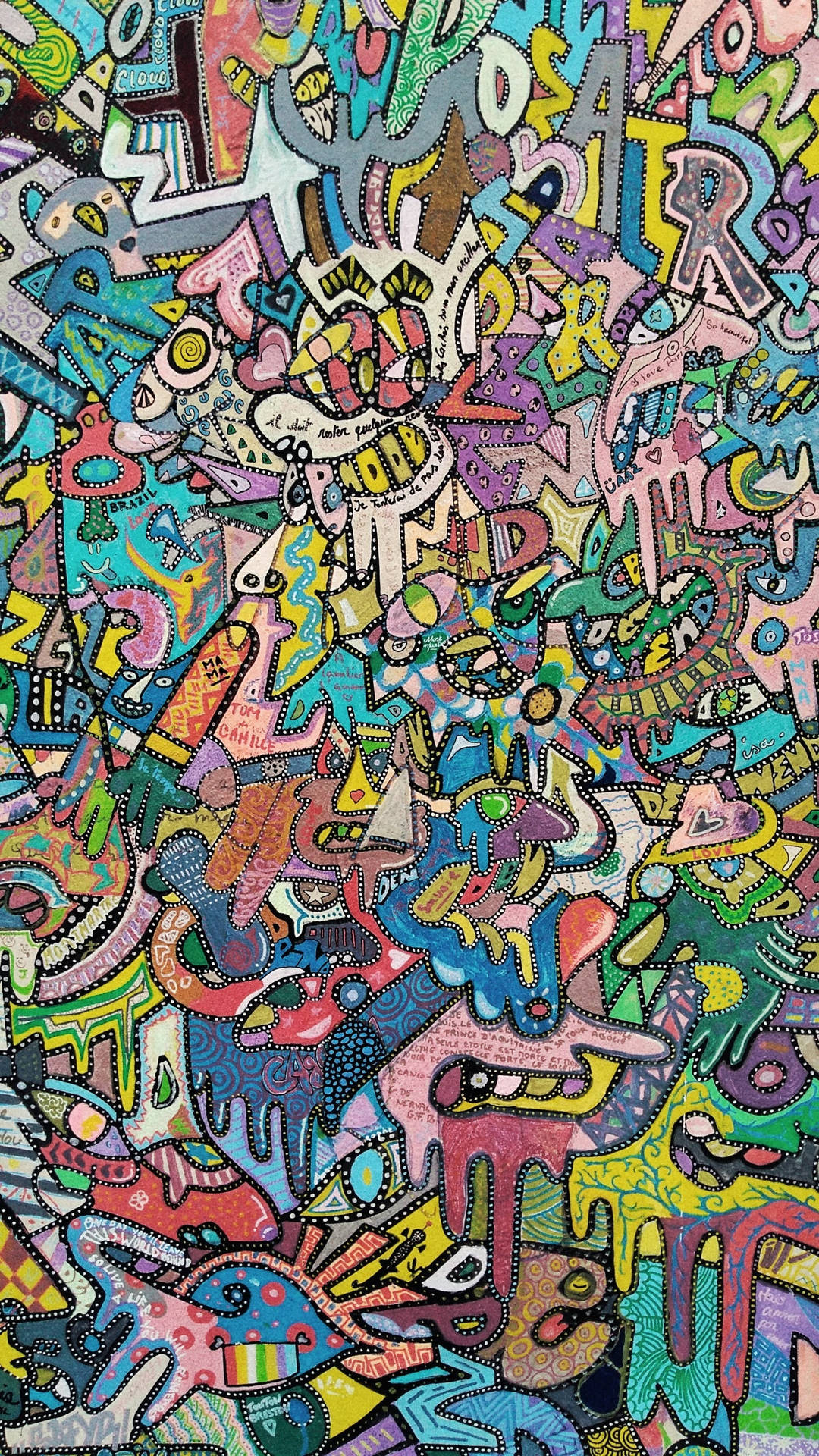 Colorful Doodle Street Art Background