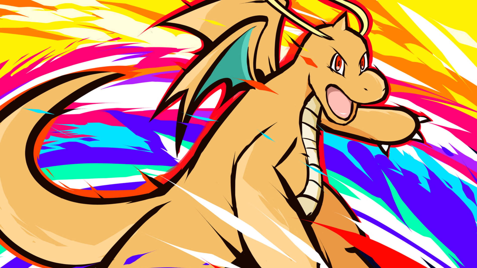 Colorful Dragonite Background