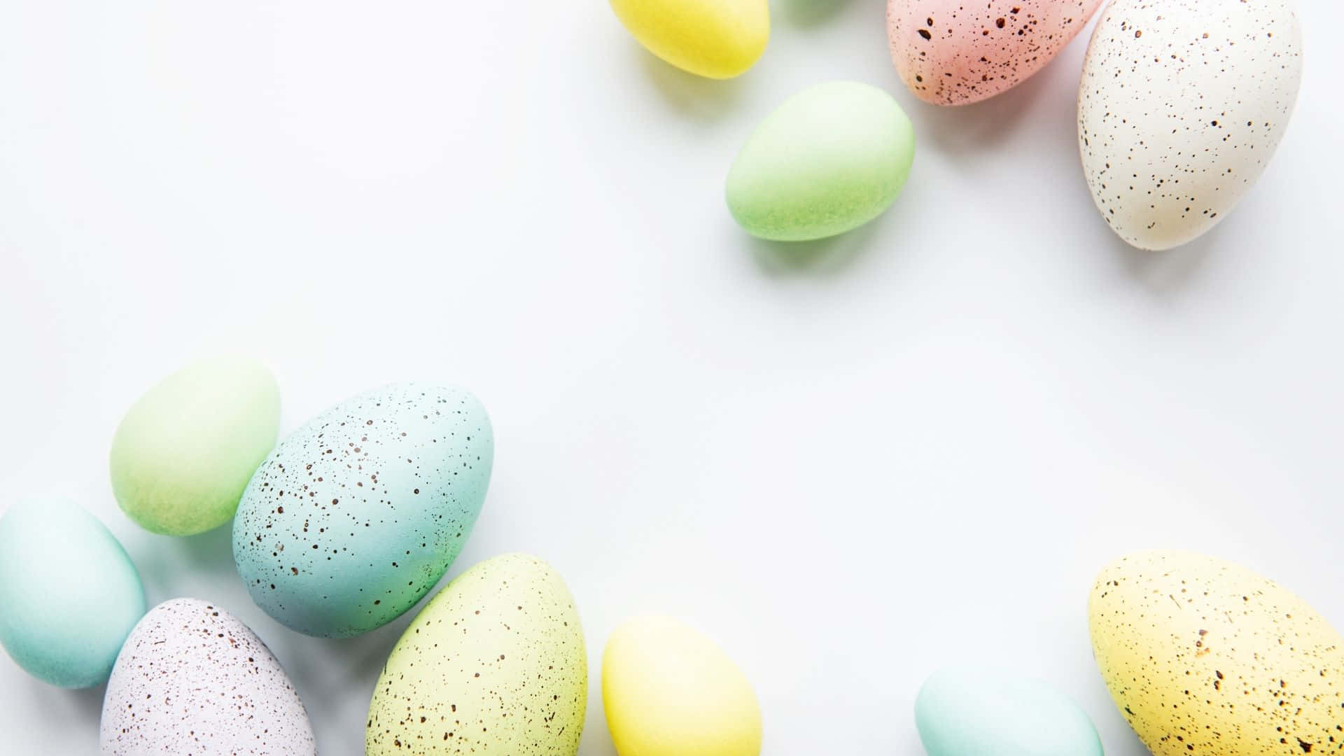 Colorful Easter Eggs On White Background Background