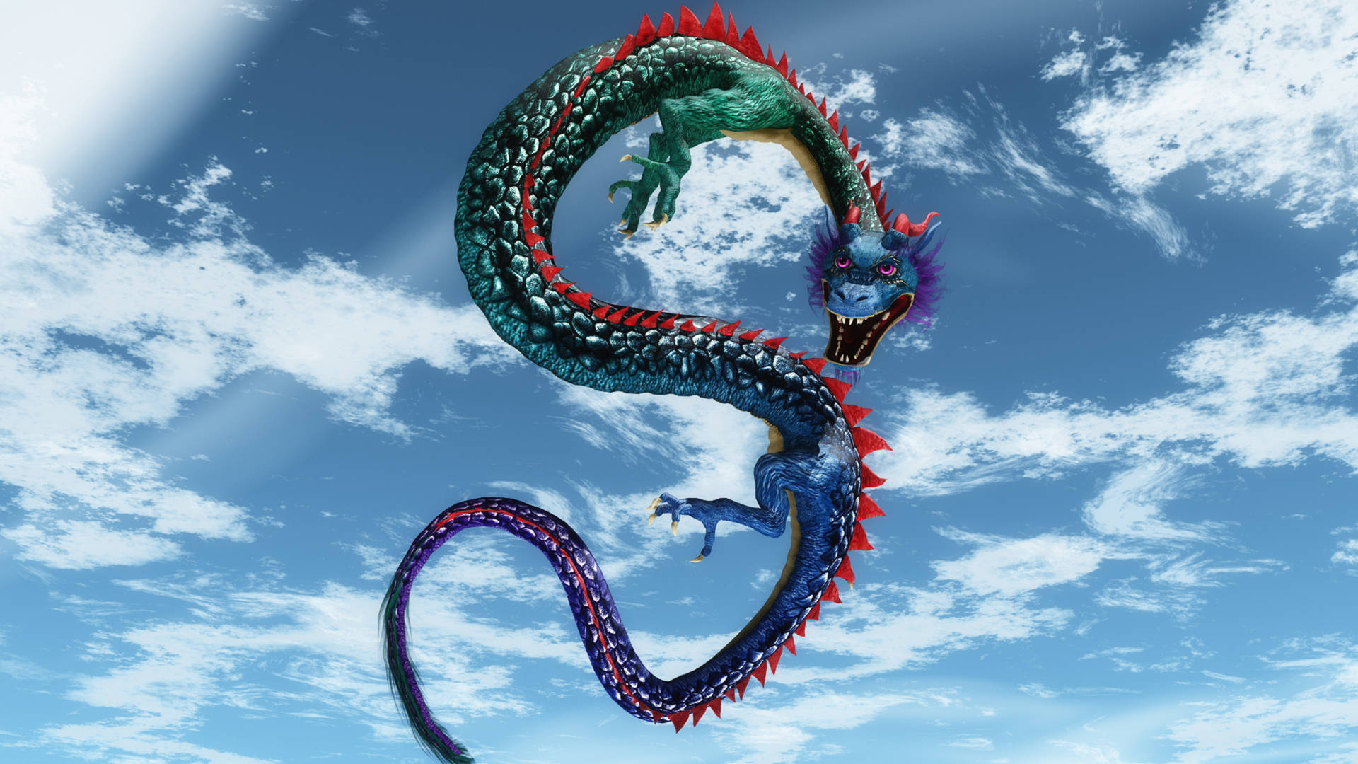 Colorful Eastern Dragon Background