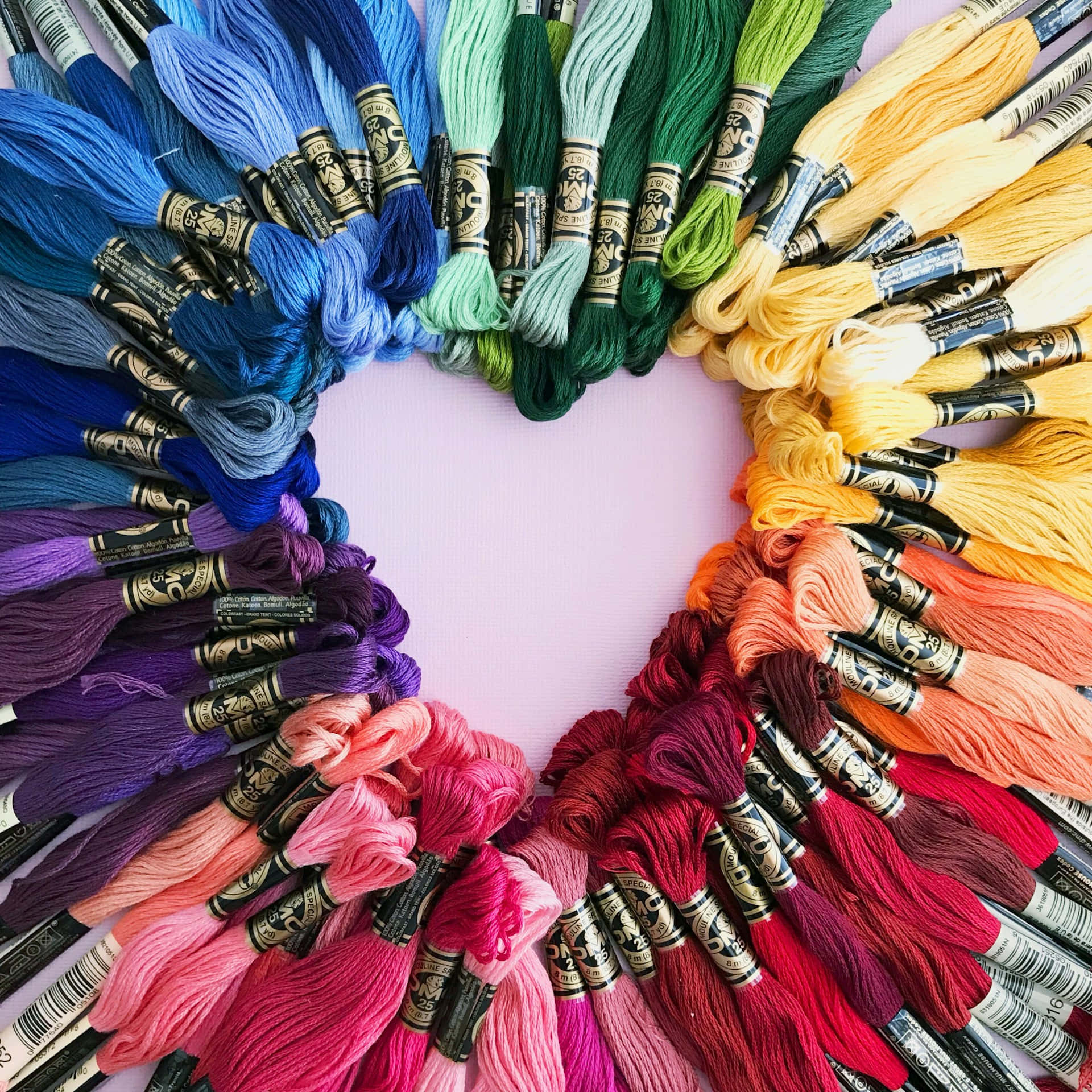 Colorful Embroidery Floss Circle Background