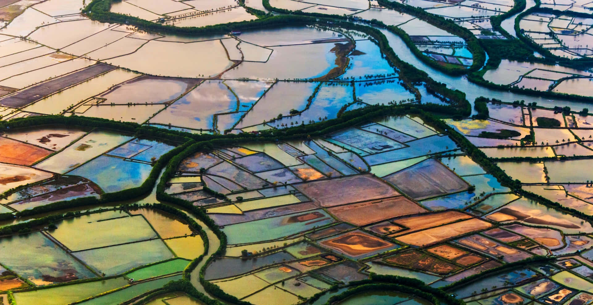 Colorful Farms In Sulawesi Background