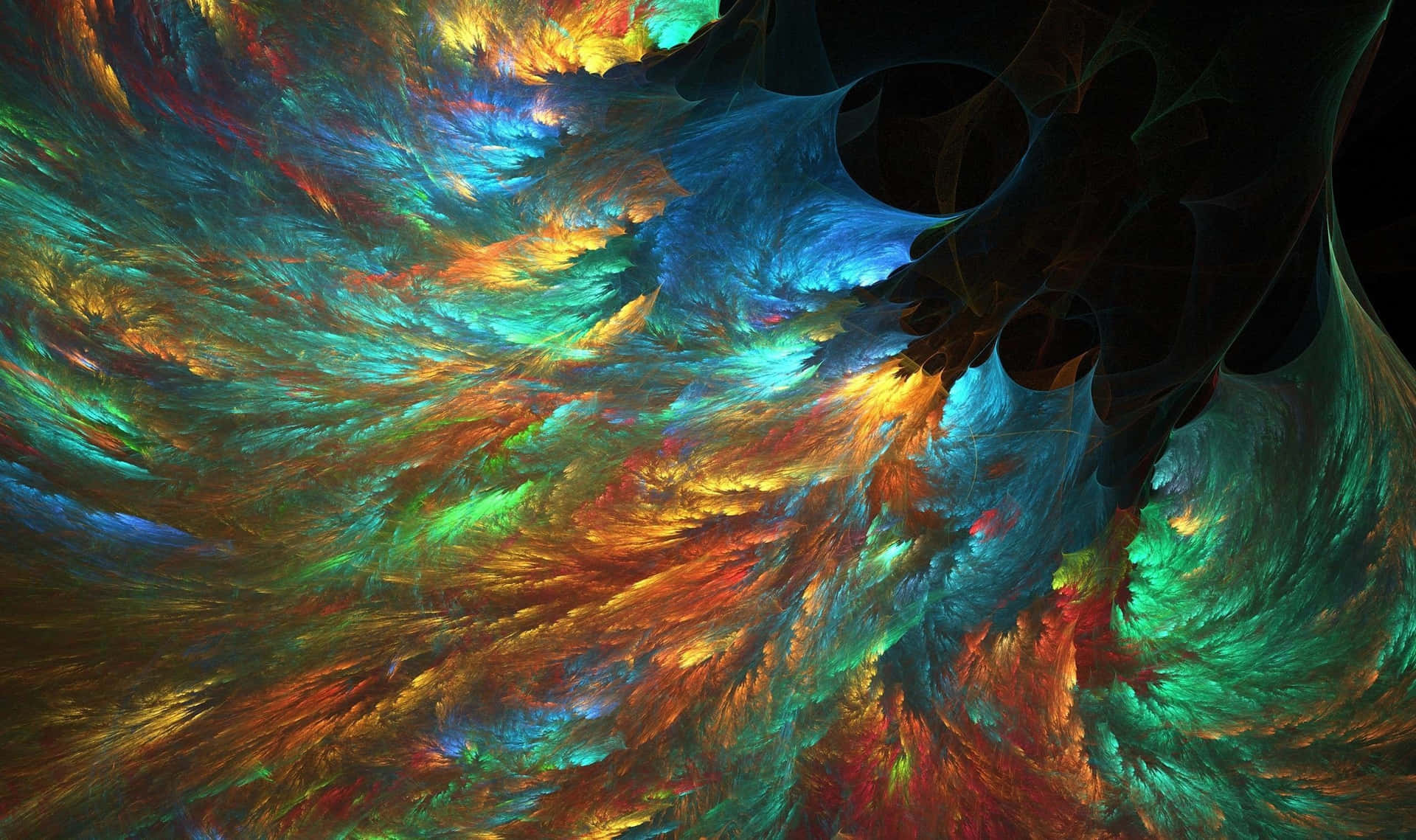 Colorful Feather Fractals Background