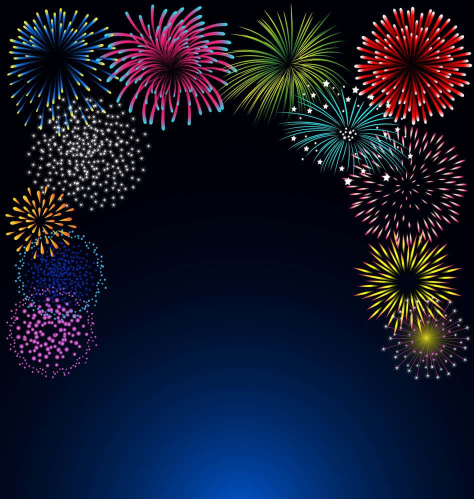 Colorful Fireworks Display Poster Background