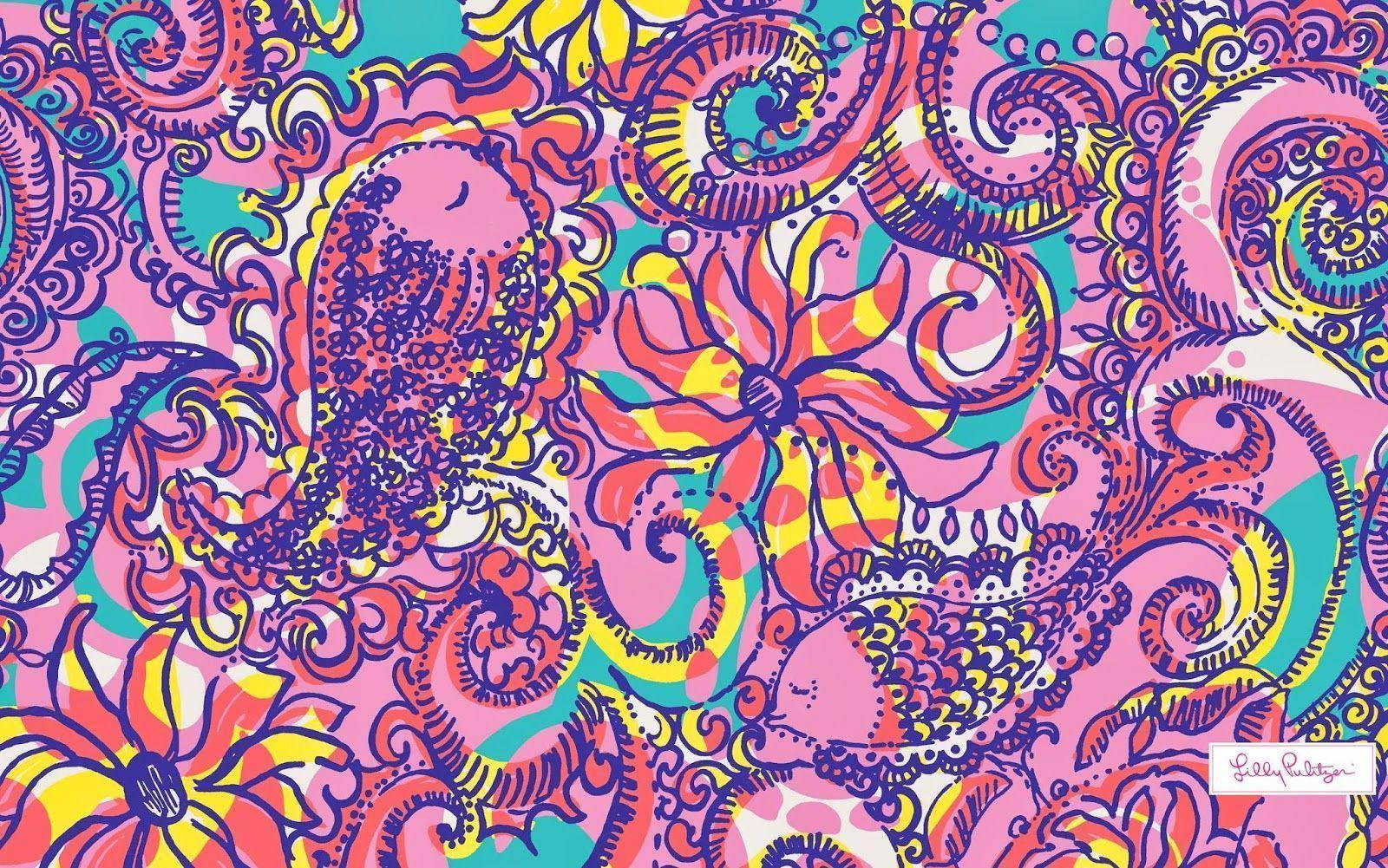 Colorful Fish Lilly Pulitzer Desktop Background