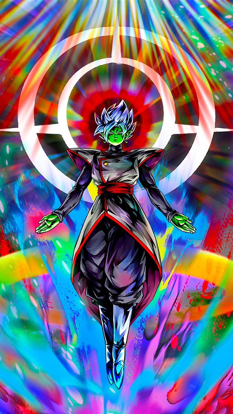 Colorful Floating Black Goku Live Background