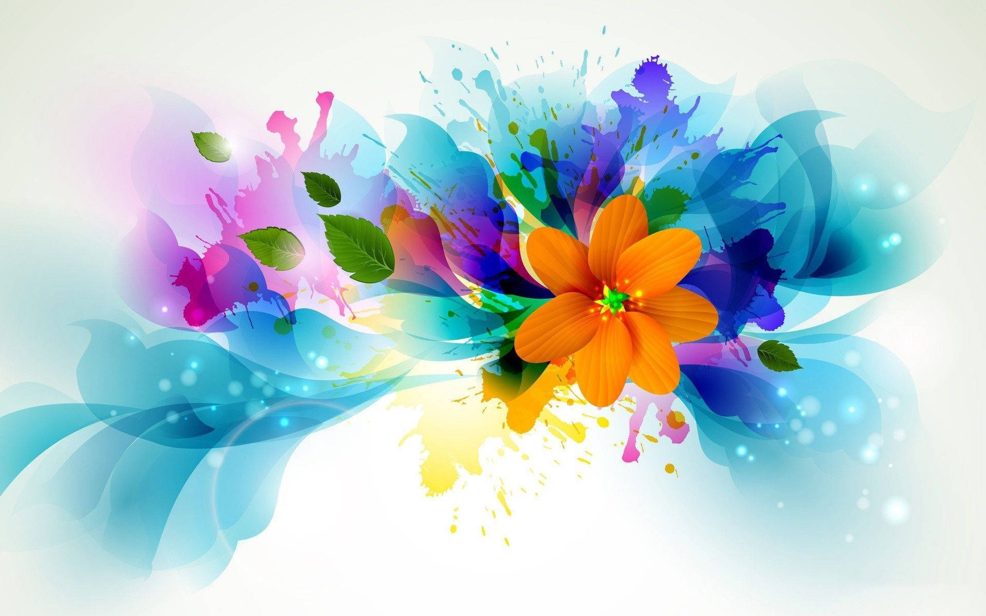 Colorful Floral Abstract Art Background