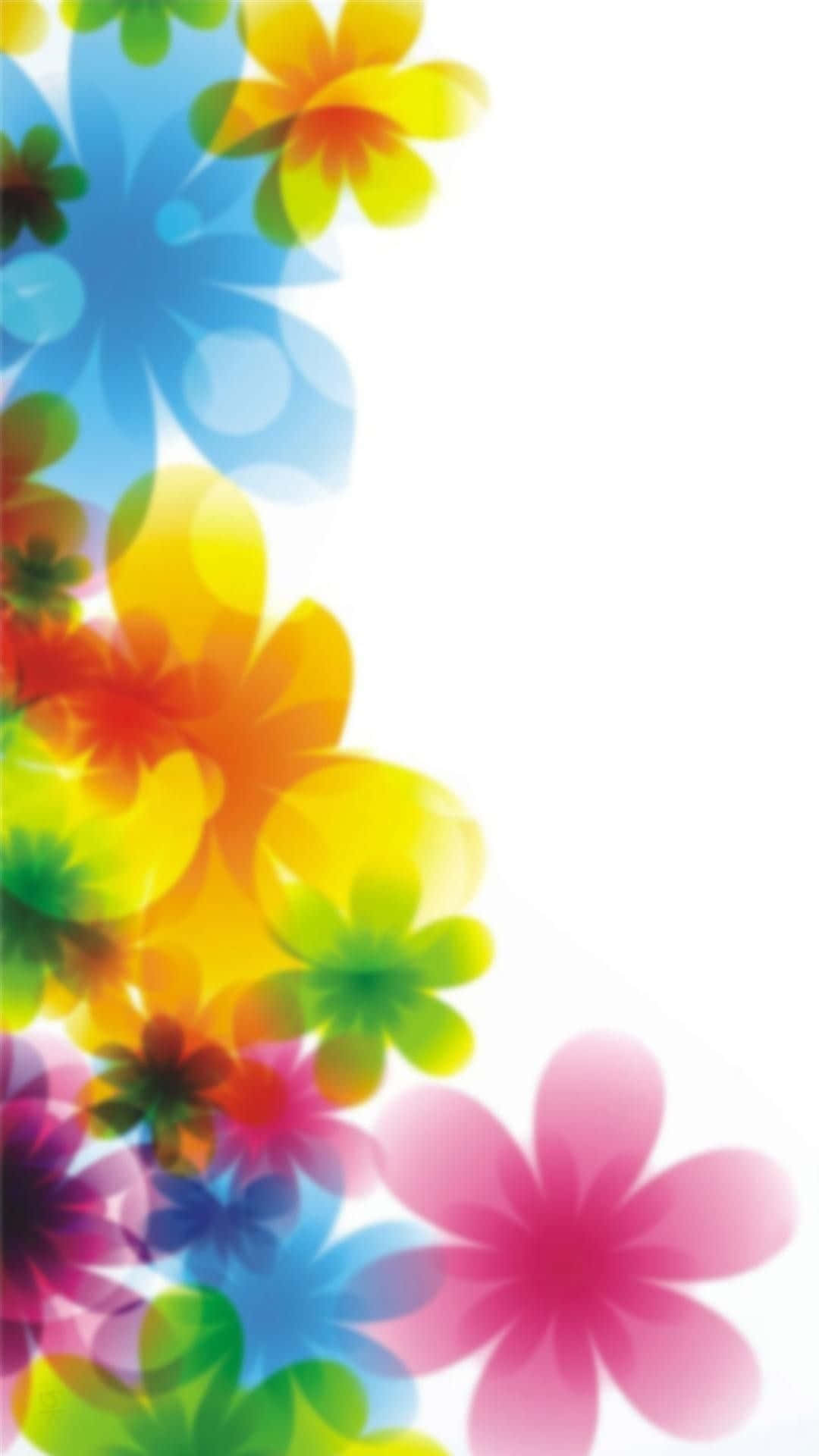 Colorful Flowers On A White Background Background
