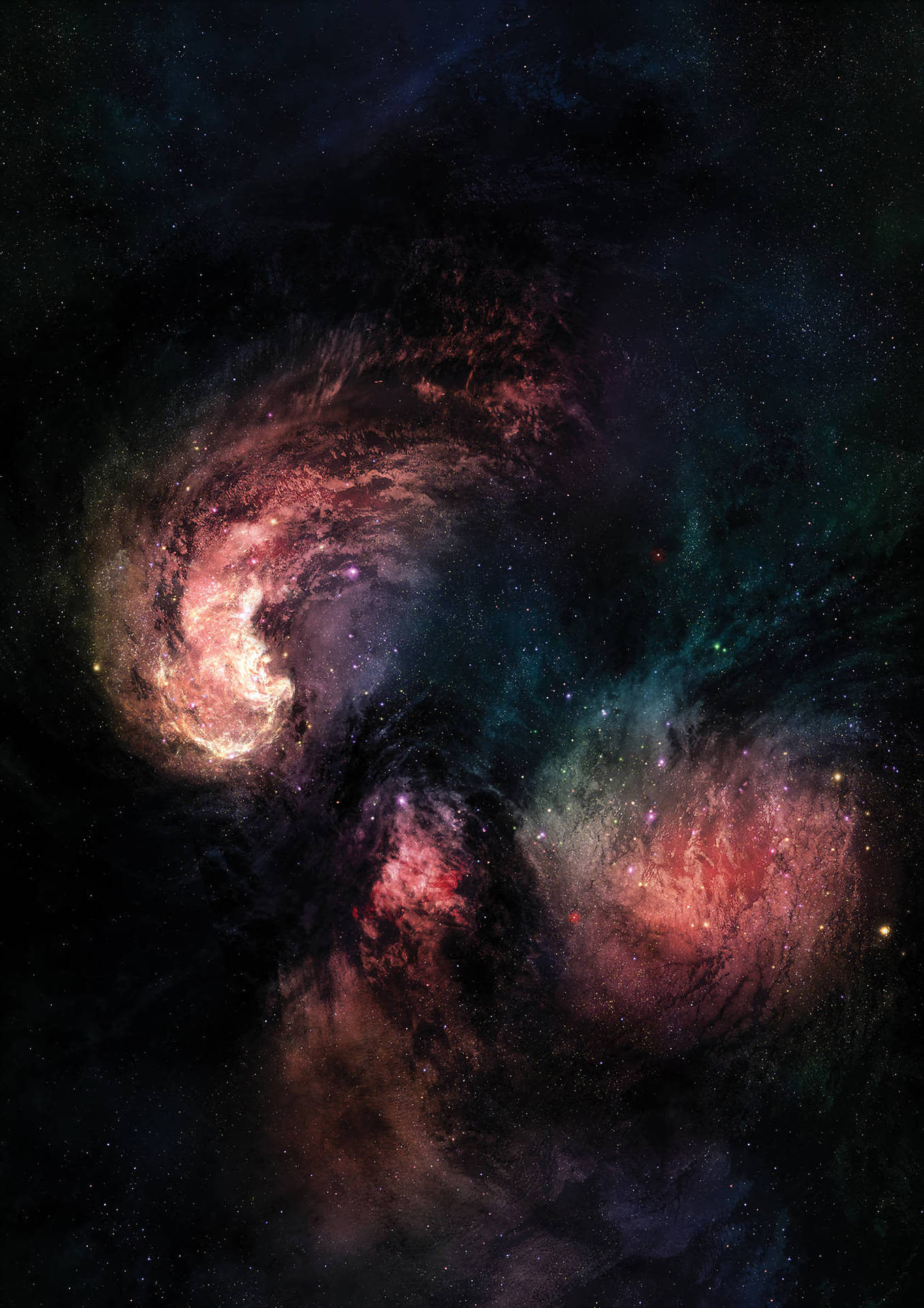 Colorful Galaxy In Universe Background