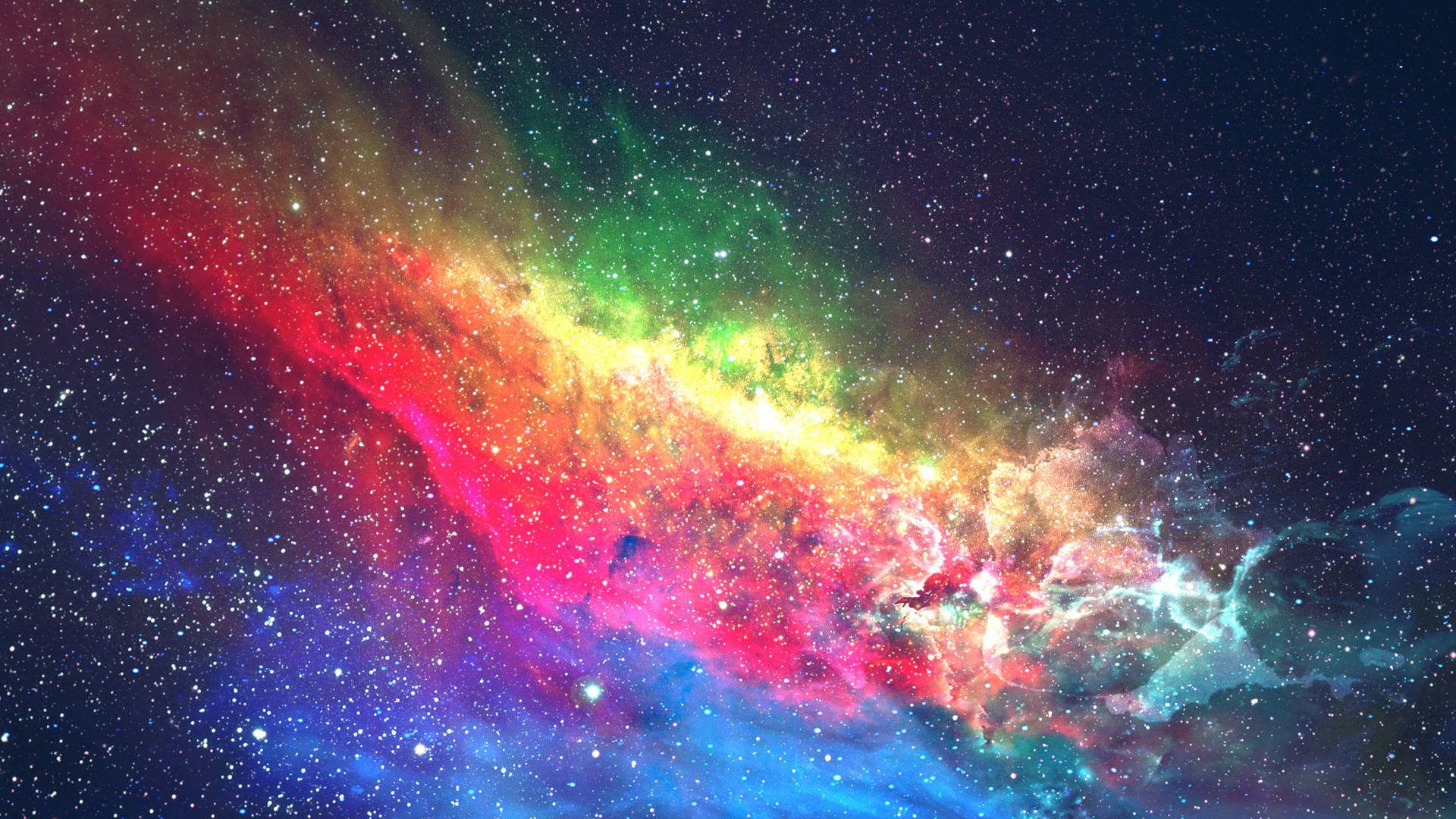 Colorful Galaxy With Stars Background