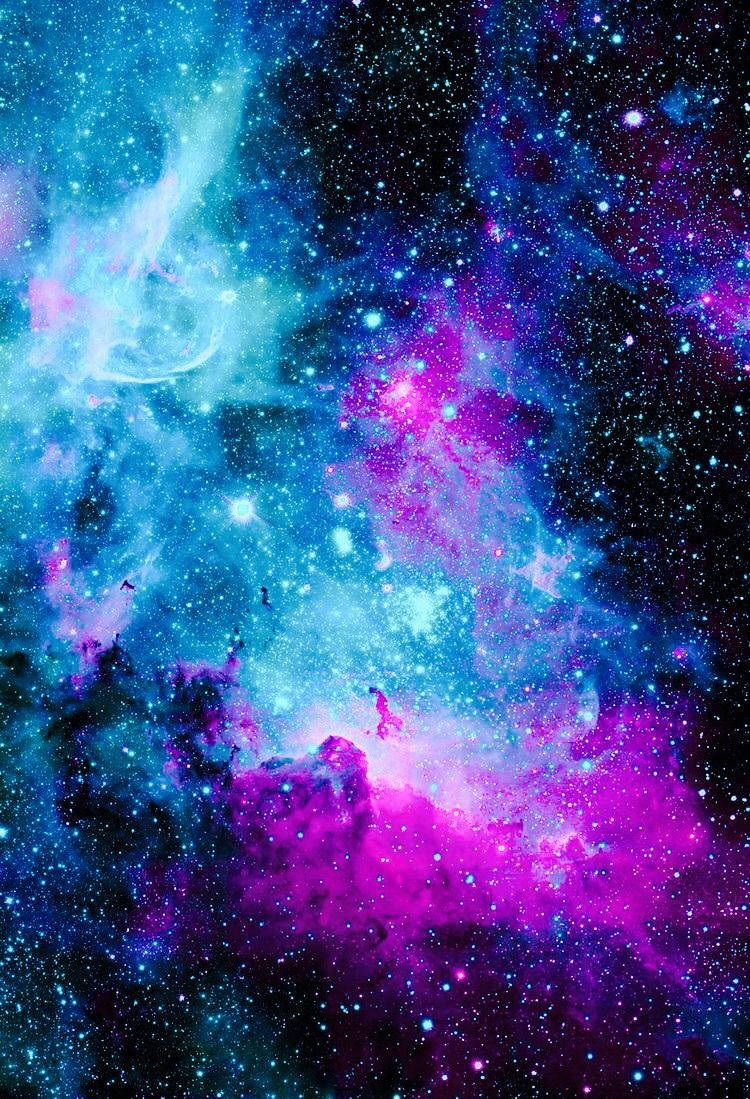 Colorful Galaxy With Striking Blue Hues Background