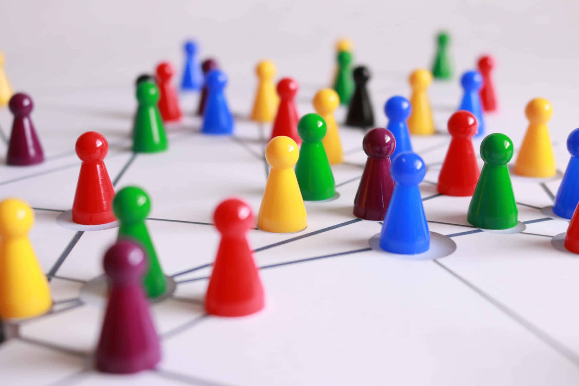 Colorful Game Pieces Network Background