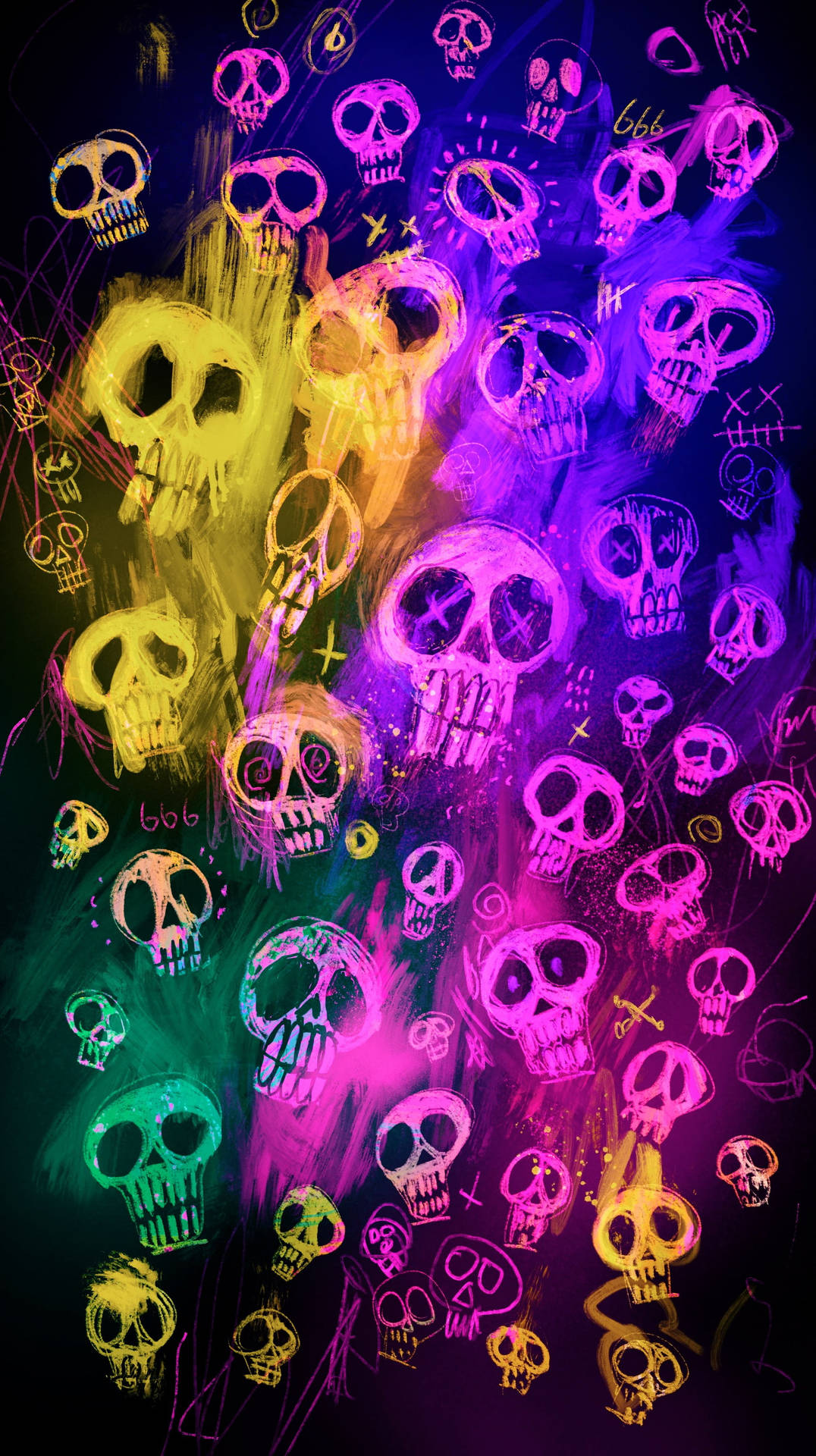 Colorful Gangster Skeleton Background