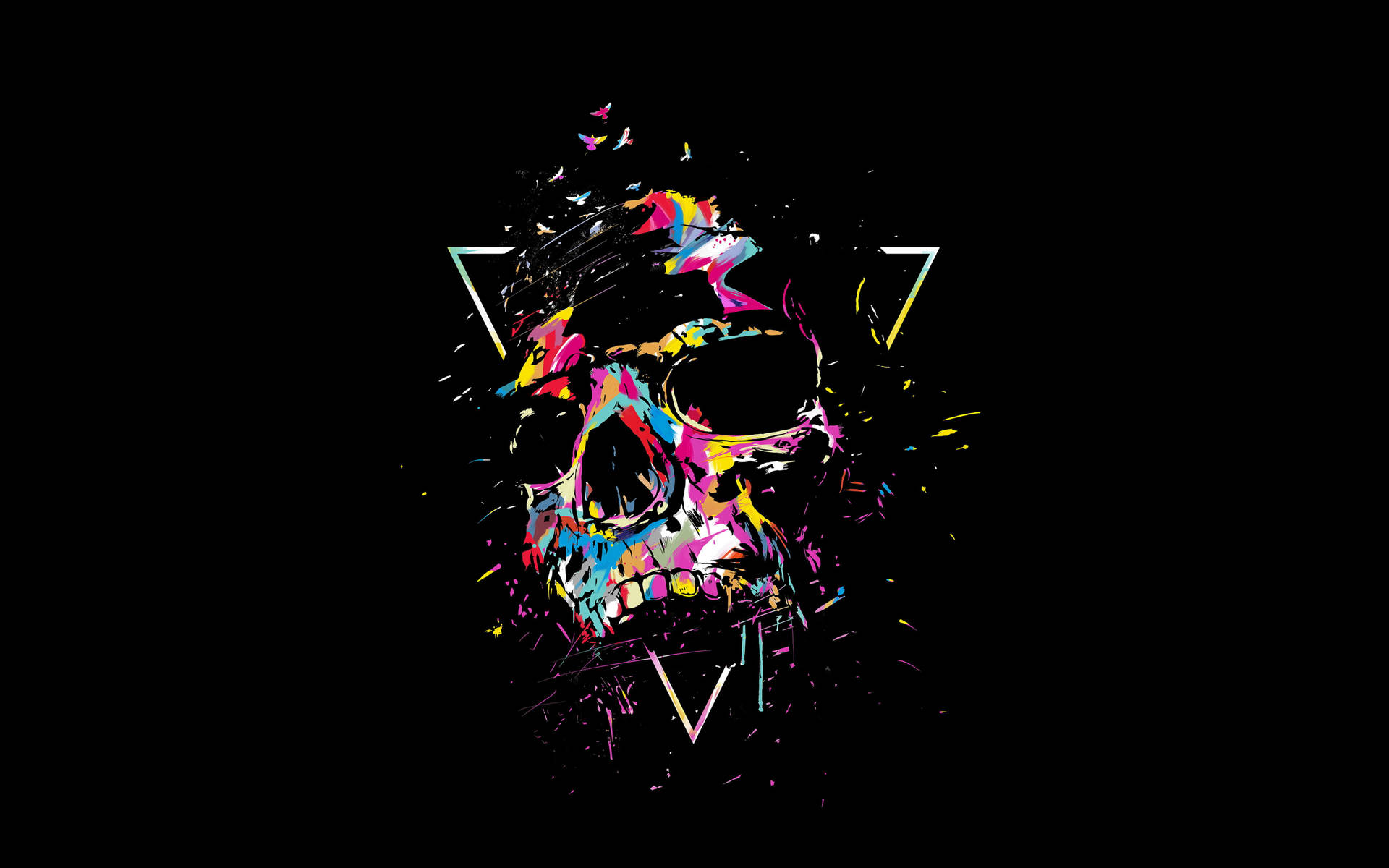 Colorful Gangster Skull Background