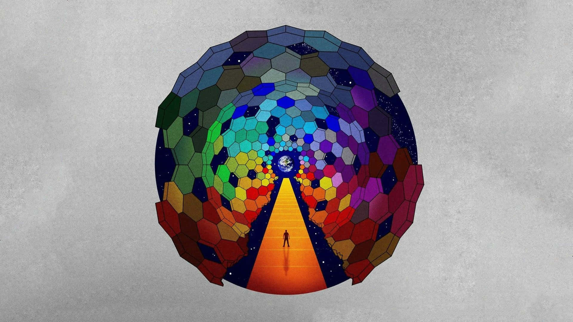 Colorful Geodesic Dome Artwork