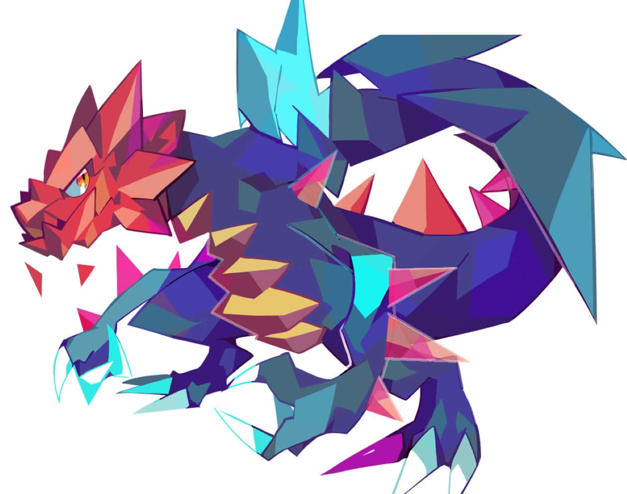 Colorful Geometric Druddigon Artwork Background