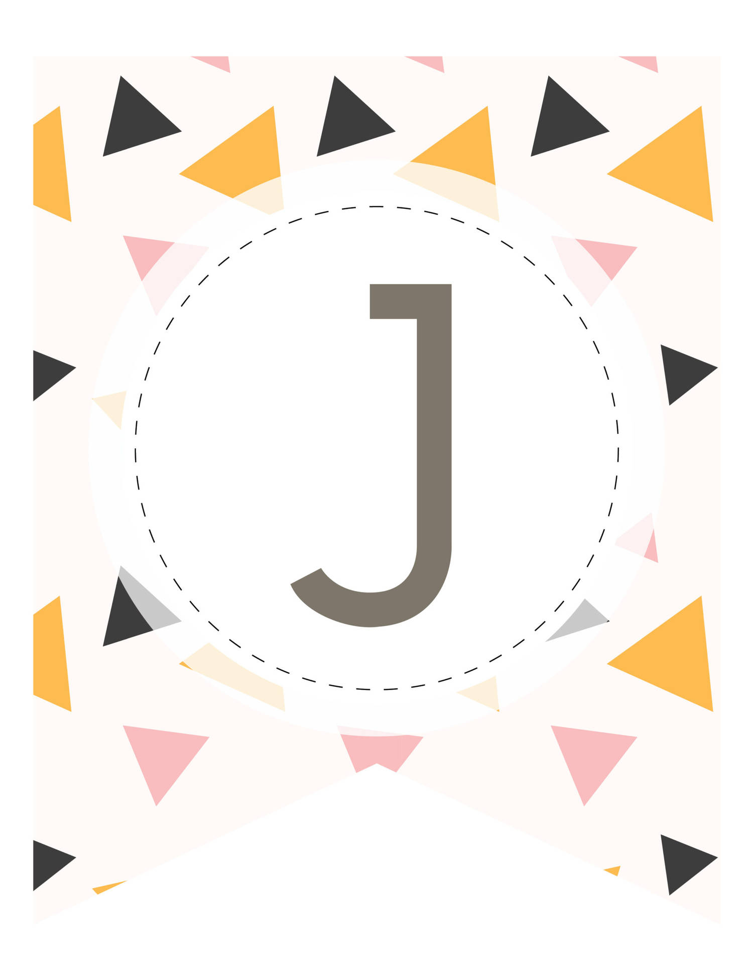 Colorful Geometric Triangles With Bold Letter J