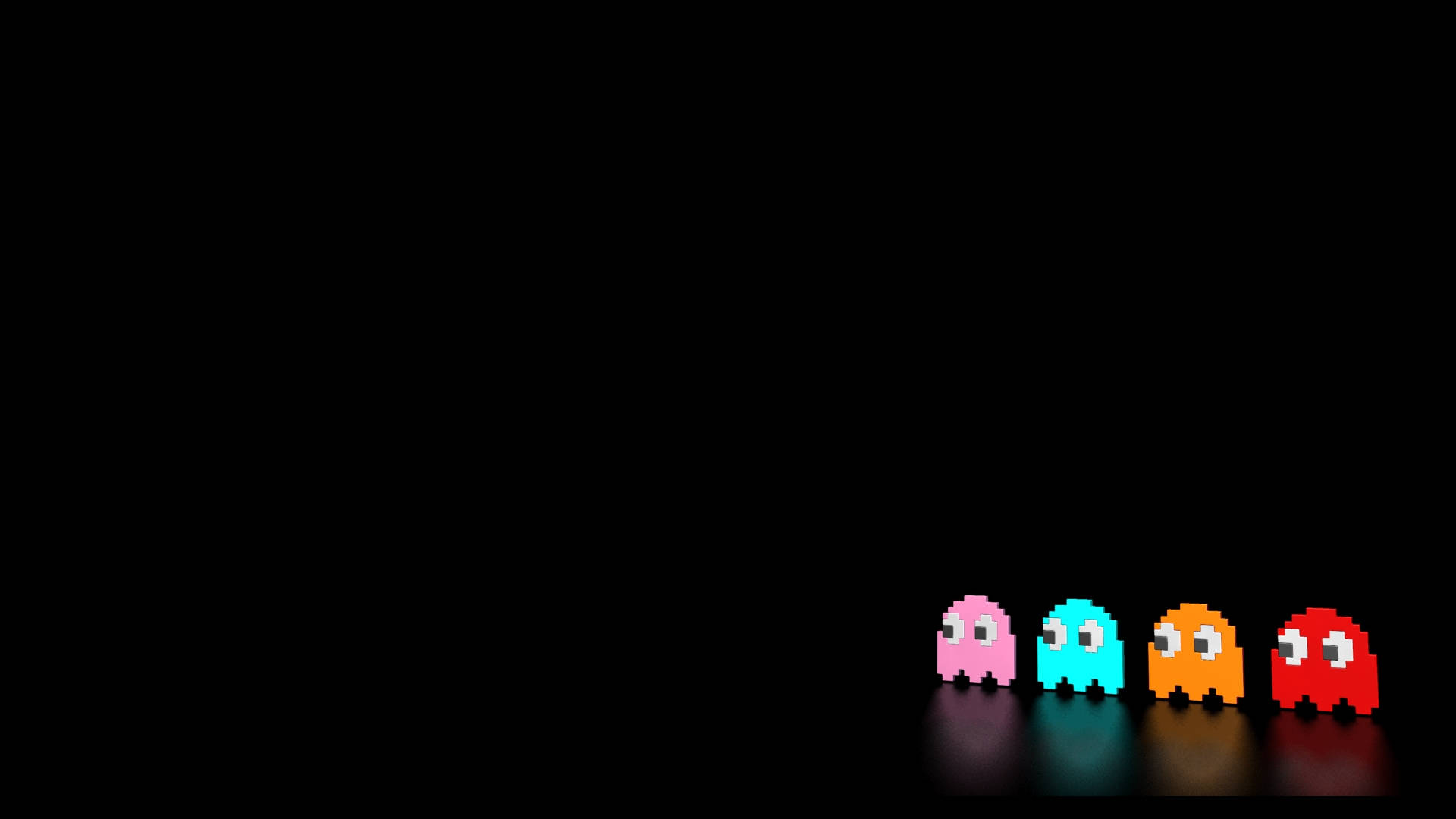 Colorful Ghosts Characters Of Pac Man Video Game Background