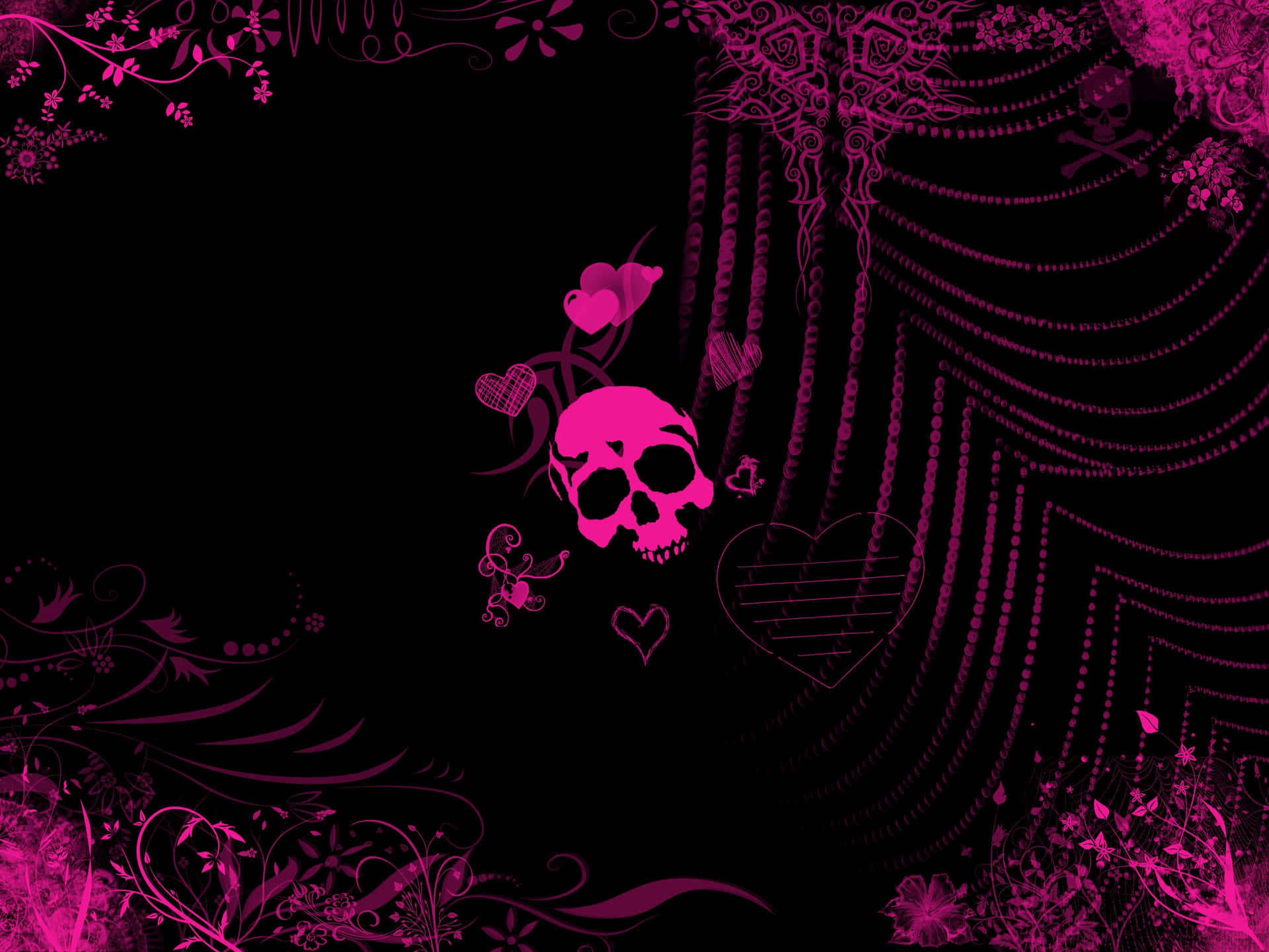 Colorful Girly Skull Background