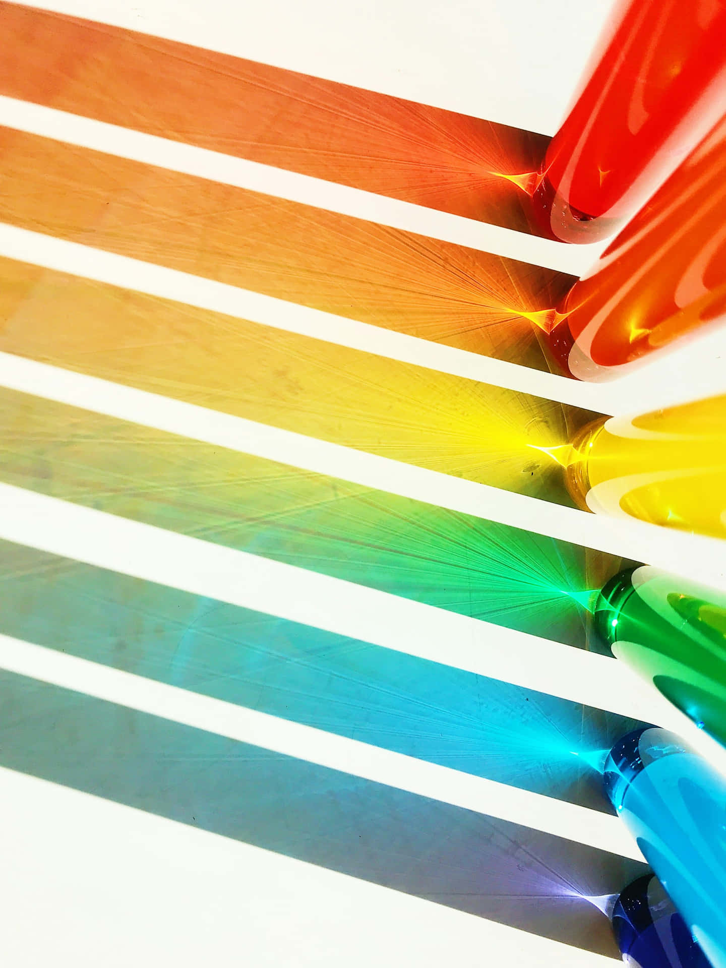 Colorful Glass Rods Light Reflections Background