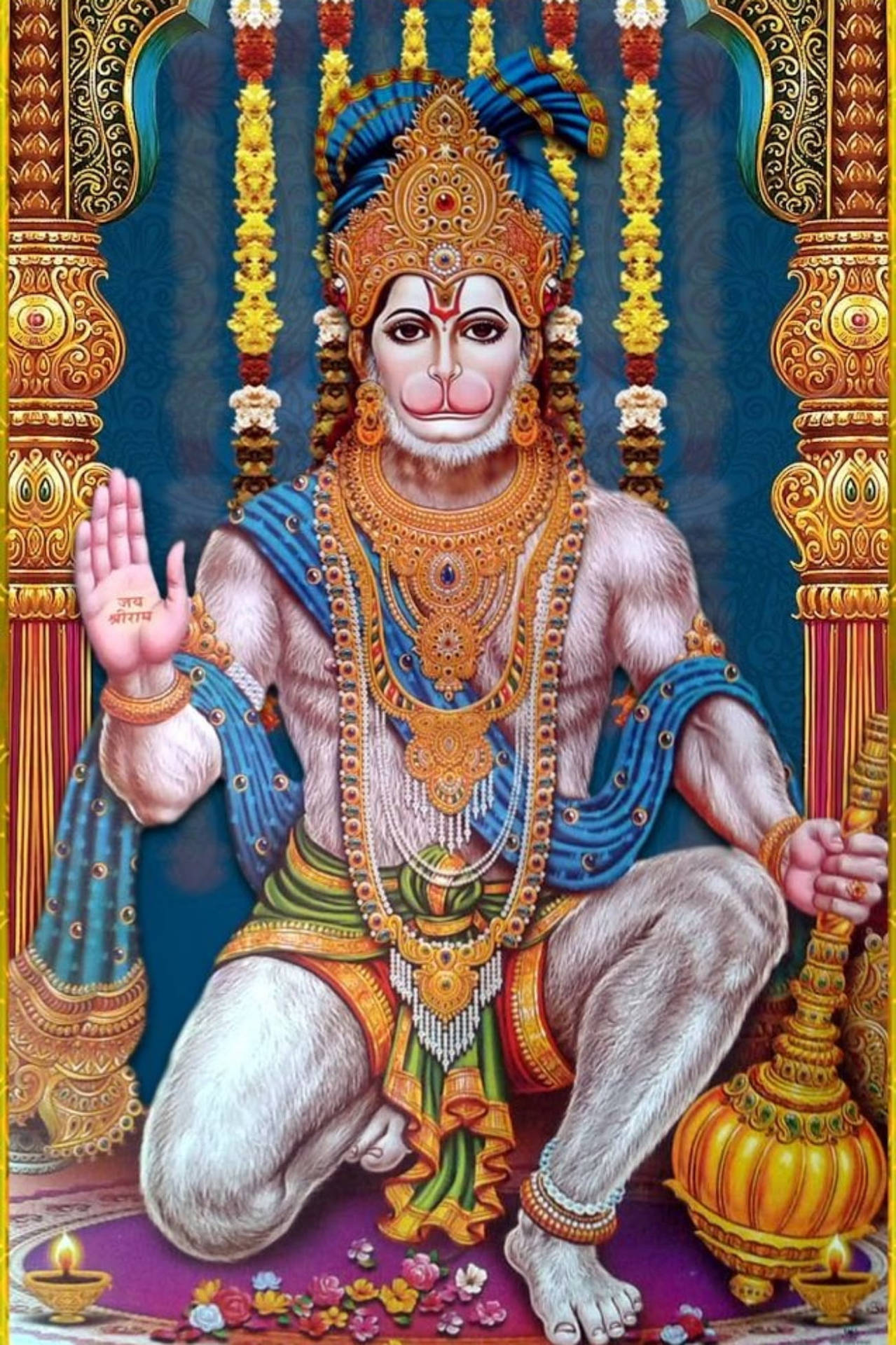 Colorful God Hanuman Of Hinduism Background