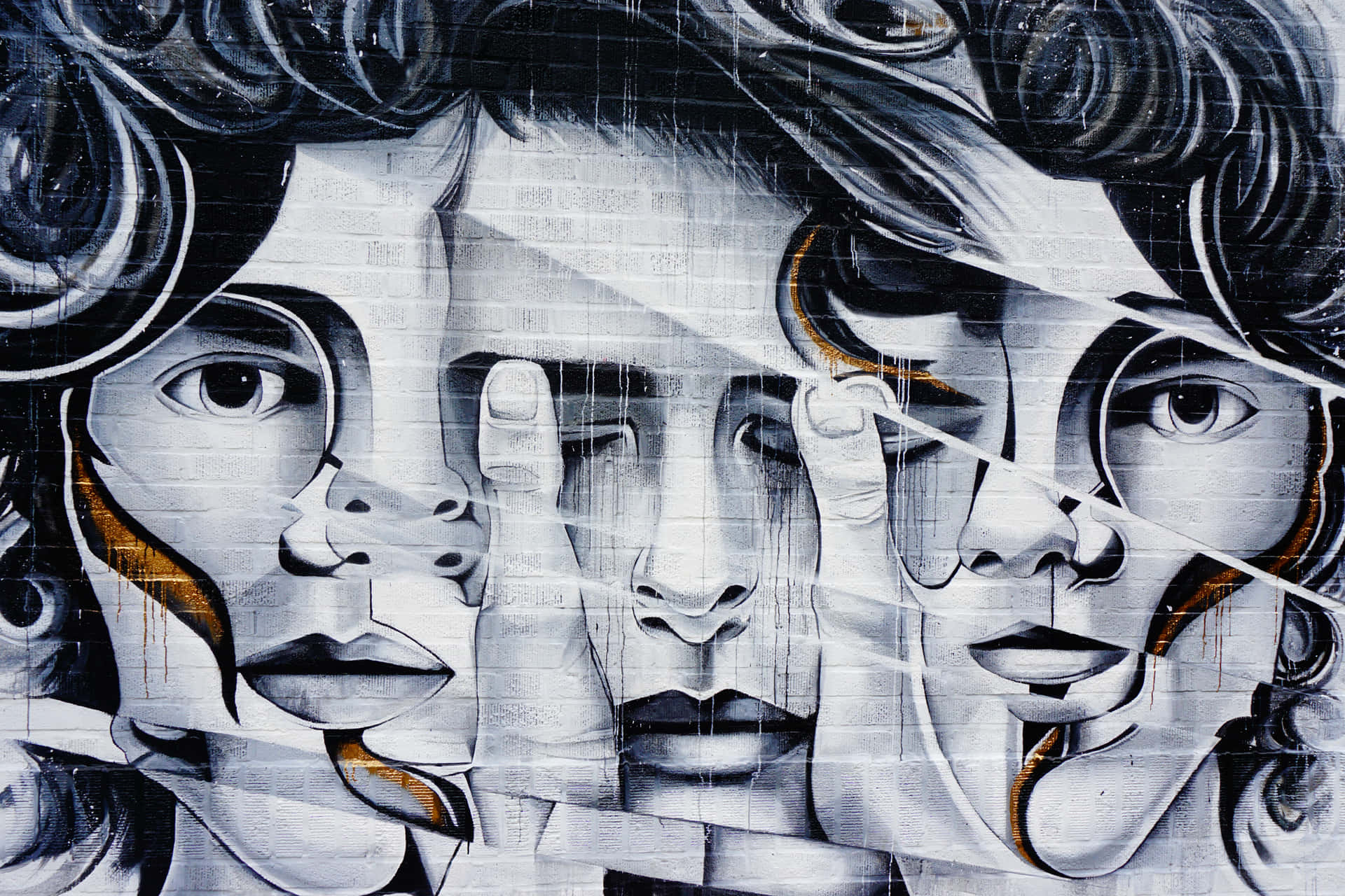 Colorful Graffiti Adorns City Wall Background
