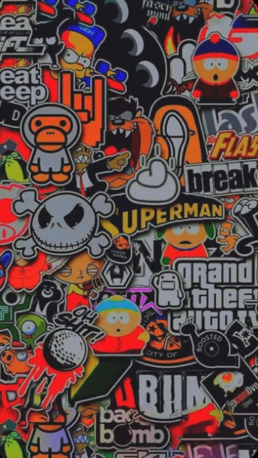 Colorful Graffiti Art Splashed Across A White Wall. Background