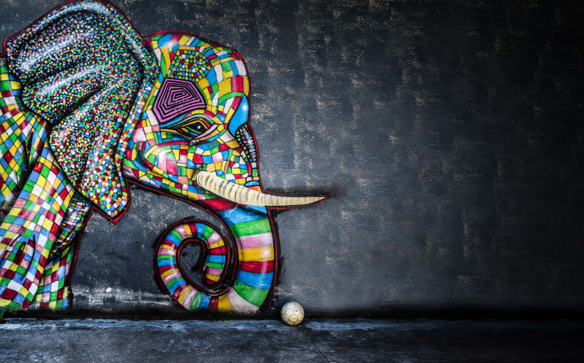 Colorful Graffiti Art With A Cityscape Background