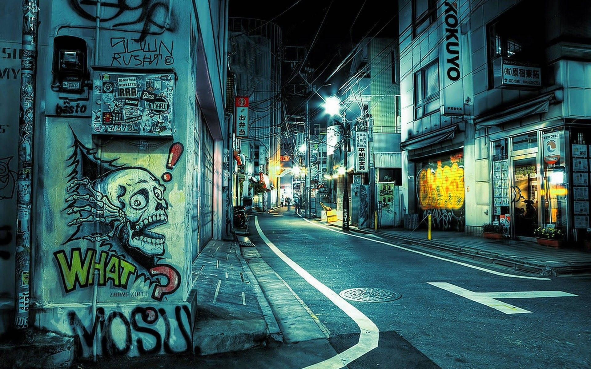 Colorful Graffiti On The Streets Of Tokyo Background