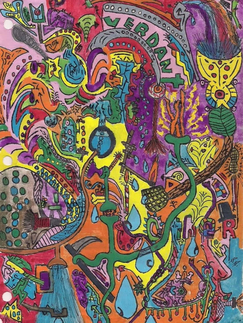 Colorful, Groovy, And Psychedelic - The Perfect Embodiment Of A Trippy Hippie Background