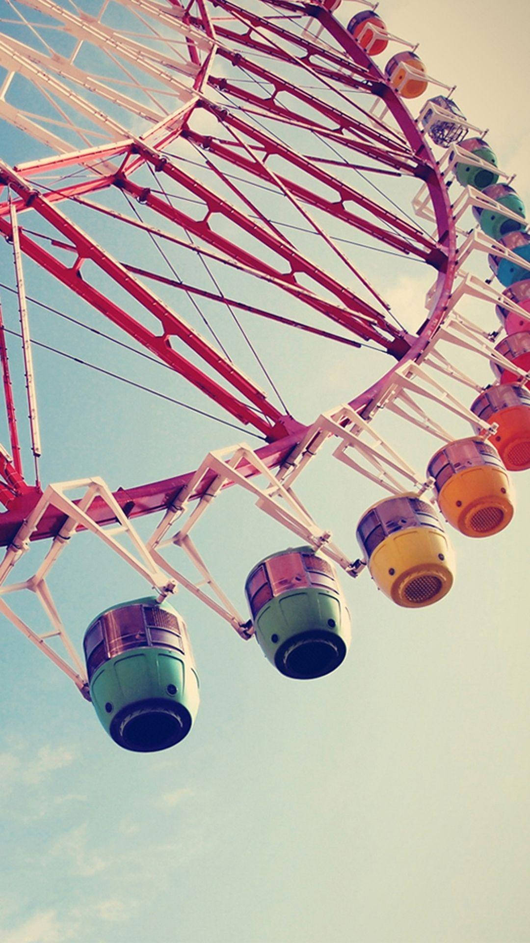 Colorful Half Ferris Wheel Background