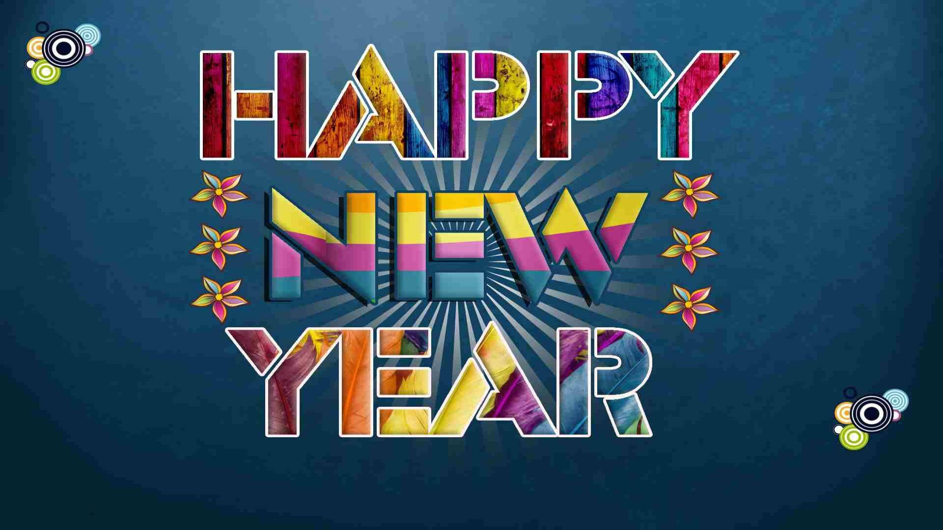 Colorful Happy New Year Art Background