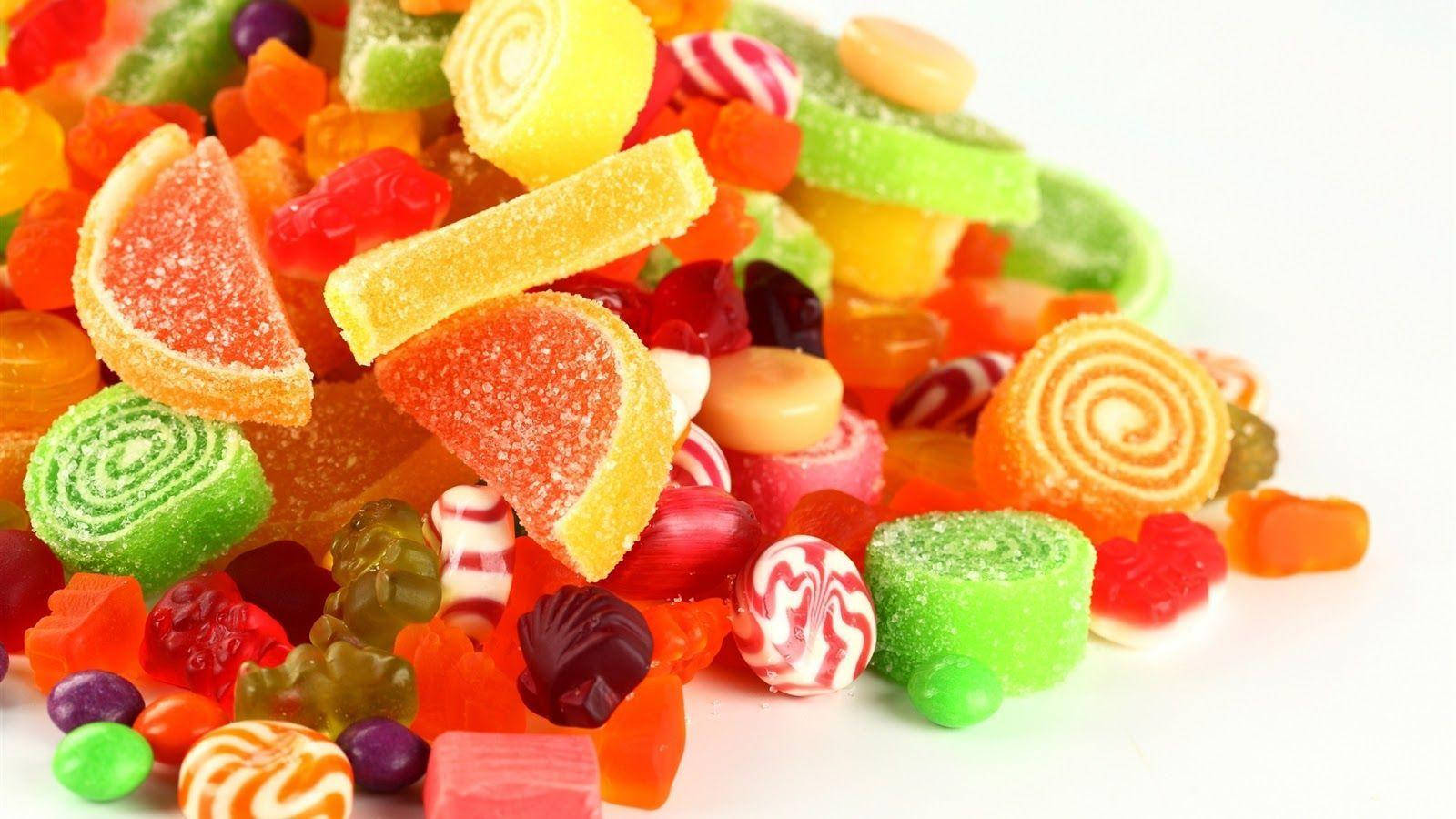 Colorful Heap Of Candies Background